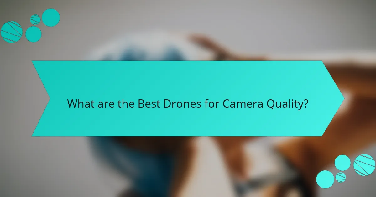 What are the Best Drones for Camera Quality?