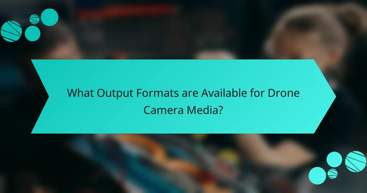What Output Formats are Available for Drone Camera Media?