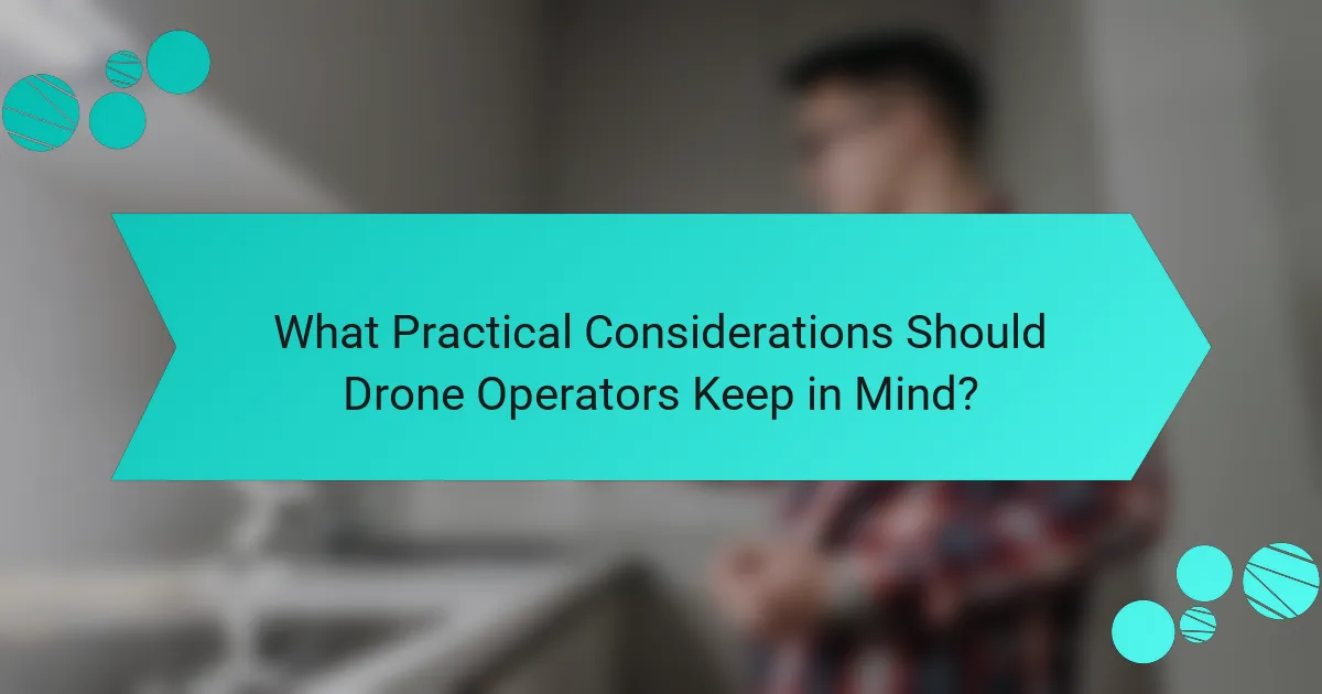 What Practical Considerations Should Drone Operators Keep in Mind?