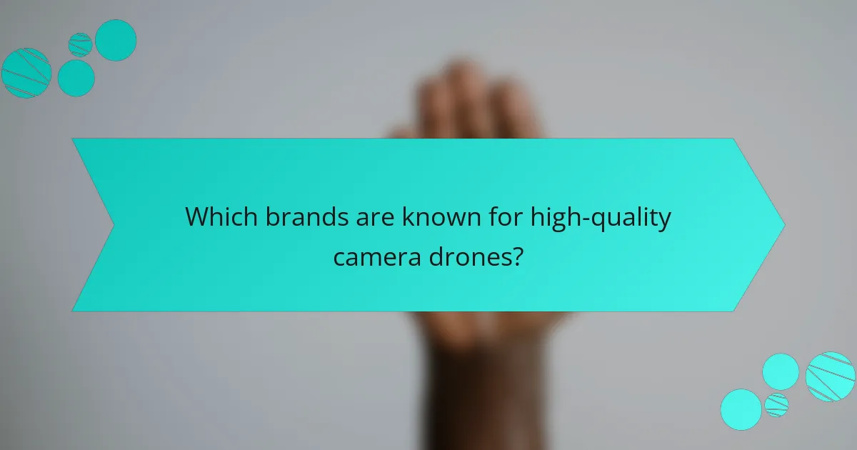 Which brands are known for high-quality camera drones?